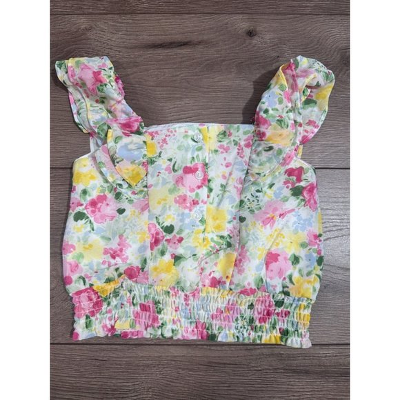 Janie and Jack FLORAL SMOCKED WAIST CHIFFON TOP NWT 2T - Picture 7 of 8